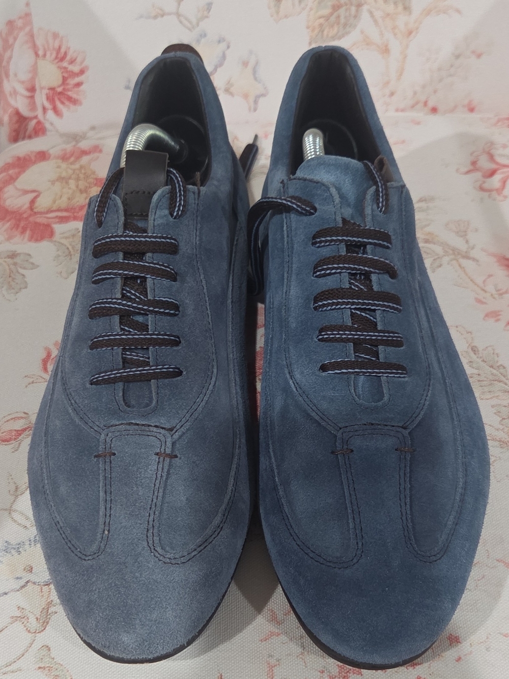 Men's Blue Suede Casual Sneakers
